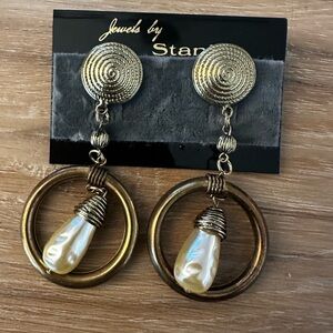 Jewels By Stanlee 70s Baroque Pearl Drop Earrings New